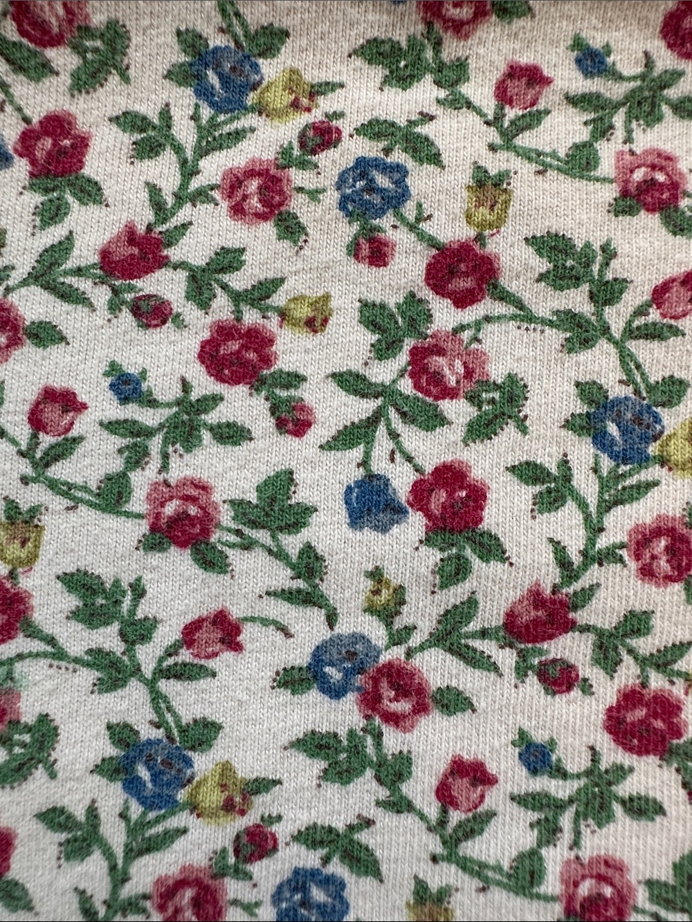 Mini Boden Cream Floral Long-Sleeve Tee with Orange Fox Applique - Picture 8 of 9